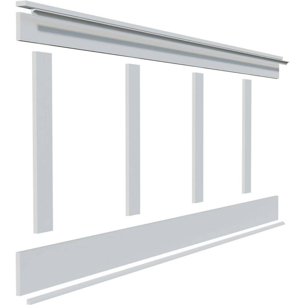 Ekena Millwork 58 in. X 96 in. X 32 in. Expanded Cellular PVC Deluxe Shaker Wainscoting Moulding Kit (for heights up to 32H) WPKP32X02DS