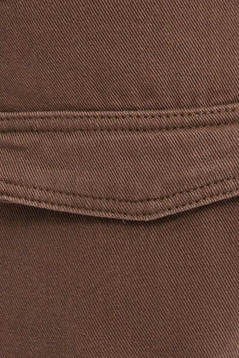 Brown Cargo Jean Multi Pocket