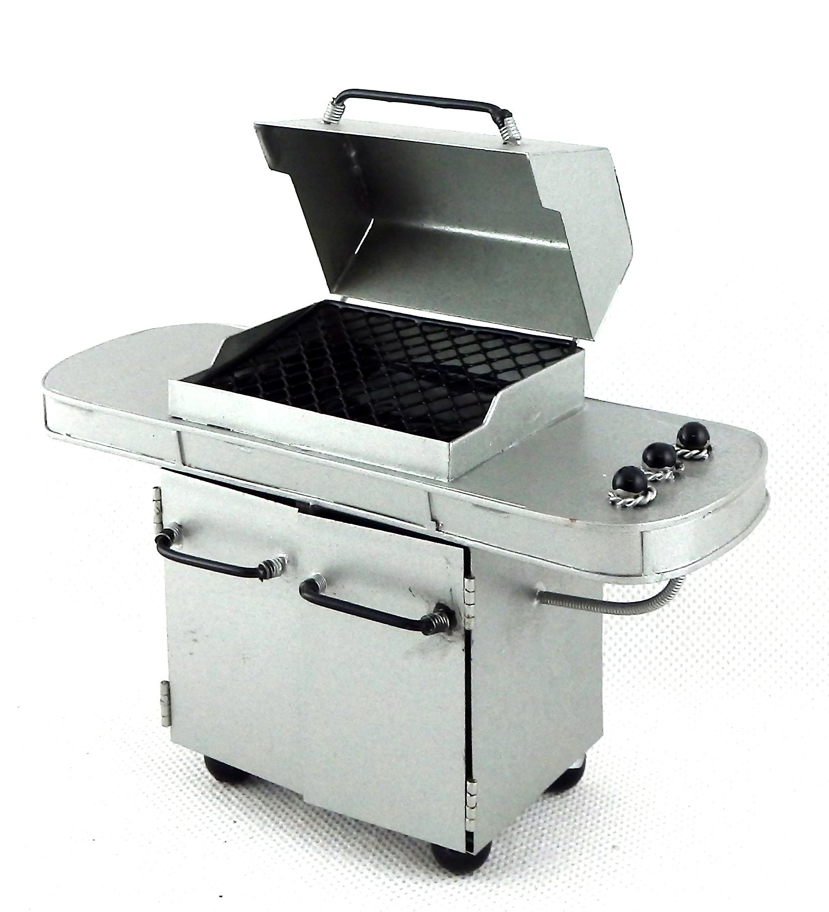 Dolls House Deluxe Silver Bbq Barbecue Grill Miniature 1:12 Garden Furniture