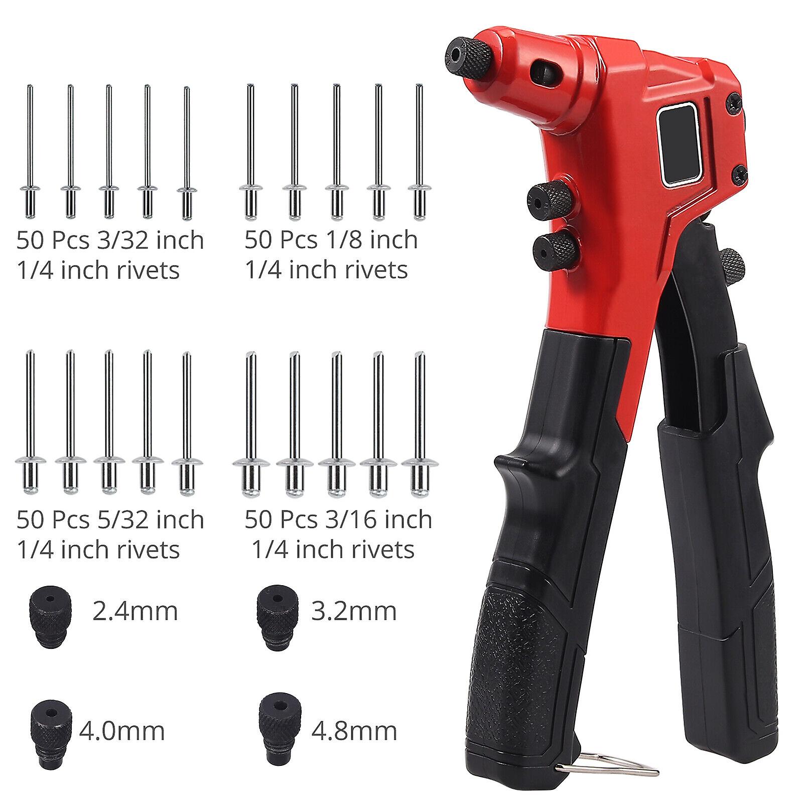 Professional Pop Rivet Gun With 200 Rivets Hand Riveter Repair Tools Riveter Set