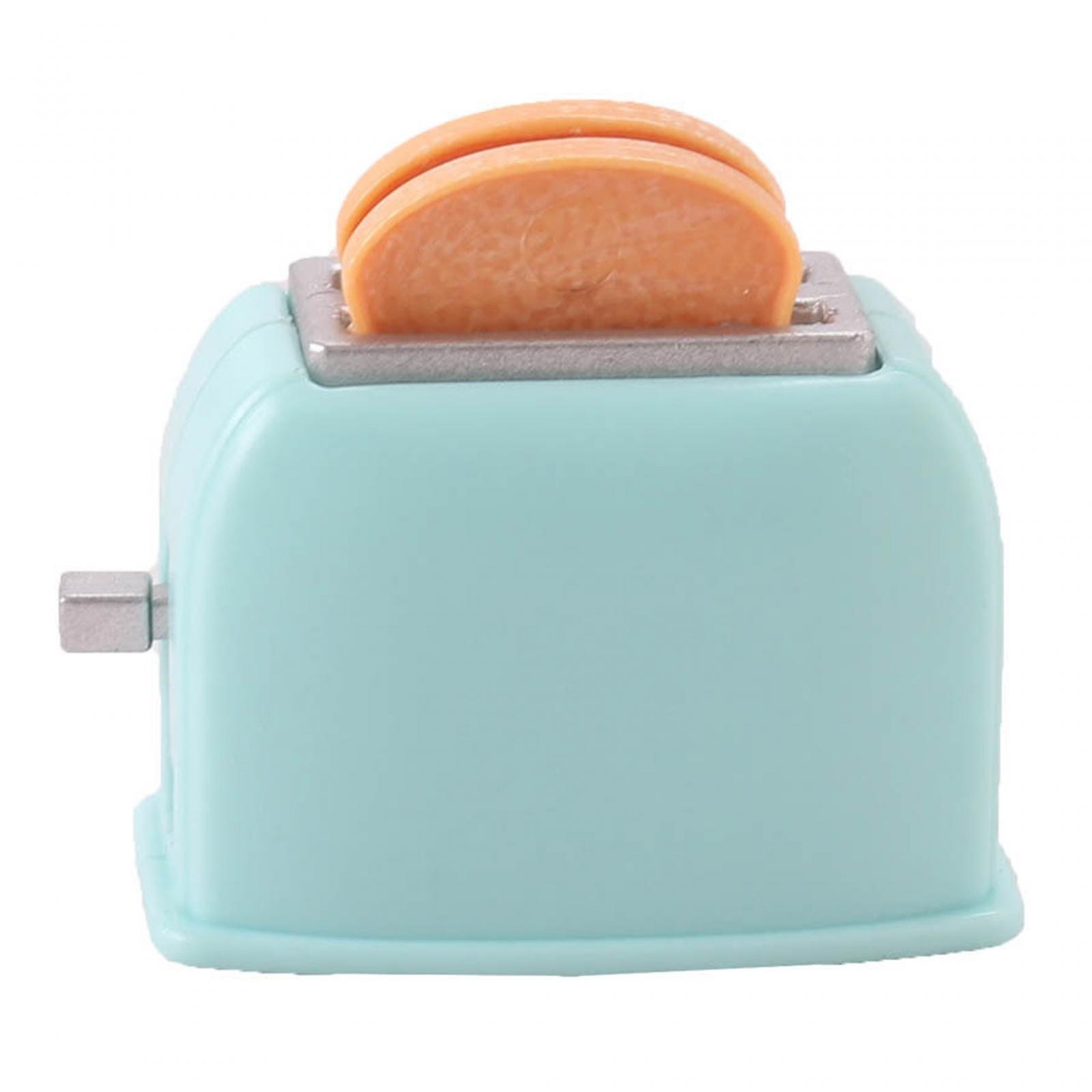 Dollhouse Bread Toaster Miniature Breakfast Bread Toaster For 1/6 1/12 Cafes Blue