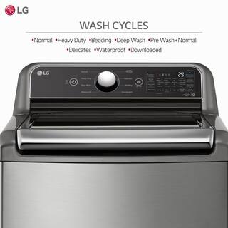 LG 5.5 Cu. Ft. SMART Top Load Washer in Graphite Steel with Impeller NeveRust Drum and TurboWash3D Technology WT7400CV