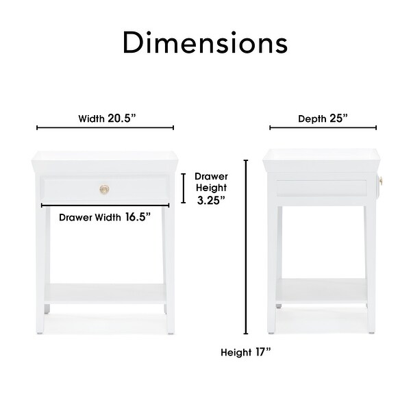 Finch Hampton Side Table with Drawer， White