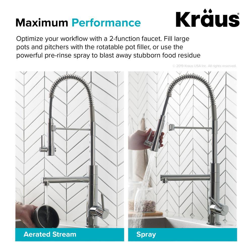 KRAUS Artec Pro Single-Handle Pull Down Sprayer Kitchen Faucet with Deck Plate in Black Stainless SteelBrushed Gold Finish KPF-1603SBBG-DP03SB