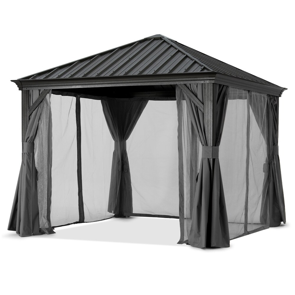 ABCCANOPY Outdoor Hardtop Gazebo with Galvanized Steel Double Roof