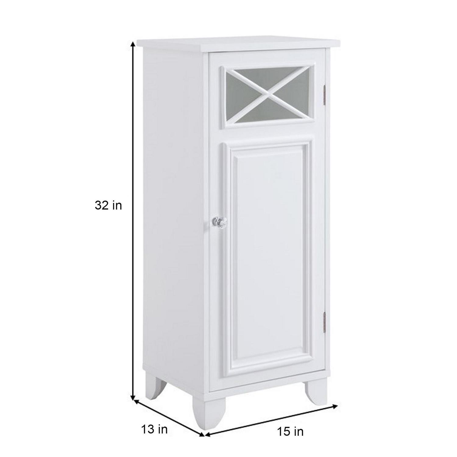 Teamson Home Dawson Wooden Floor Cabinet with Cross Molding， White