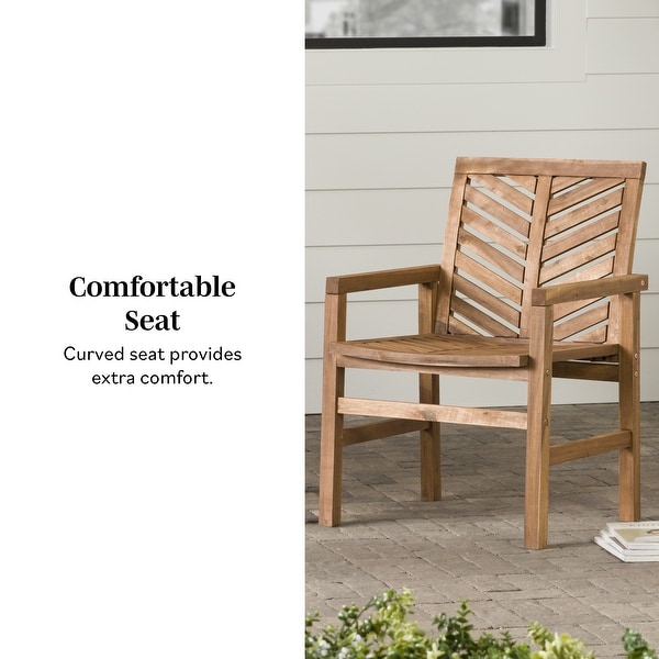 Middlebrook Acacia Wood Chevron Patio Chair (Set of 2)