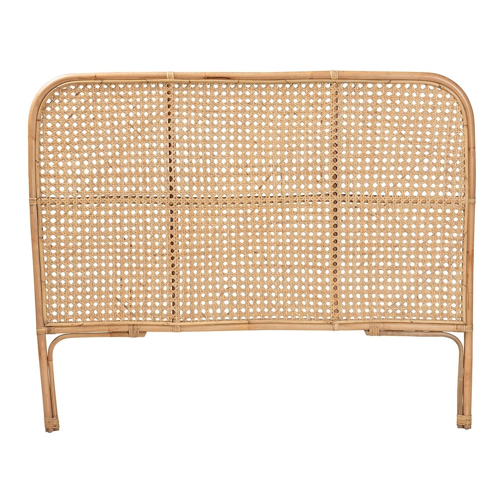 Linette Modern Bohemian Natural Rattan Queen Size Standalone Headboard