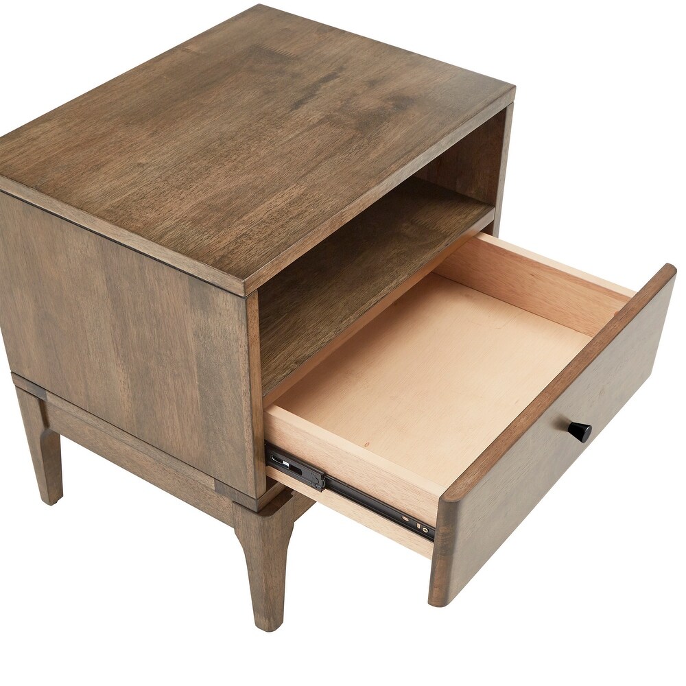 Ozan Walnut Finish 1 drawer Nightstand by iNSPIRE Q Modern