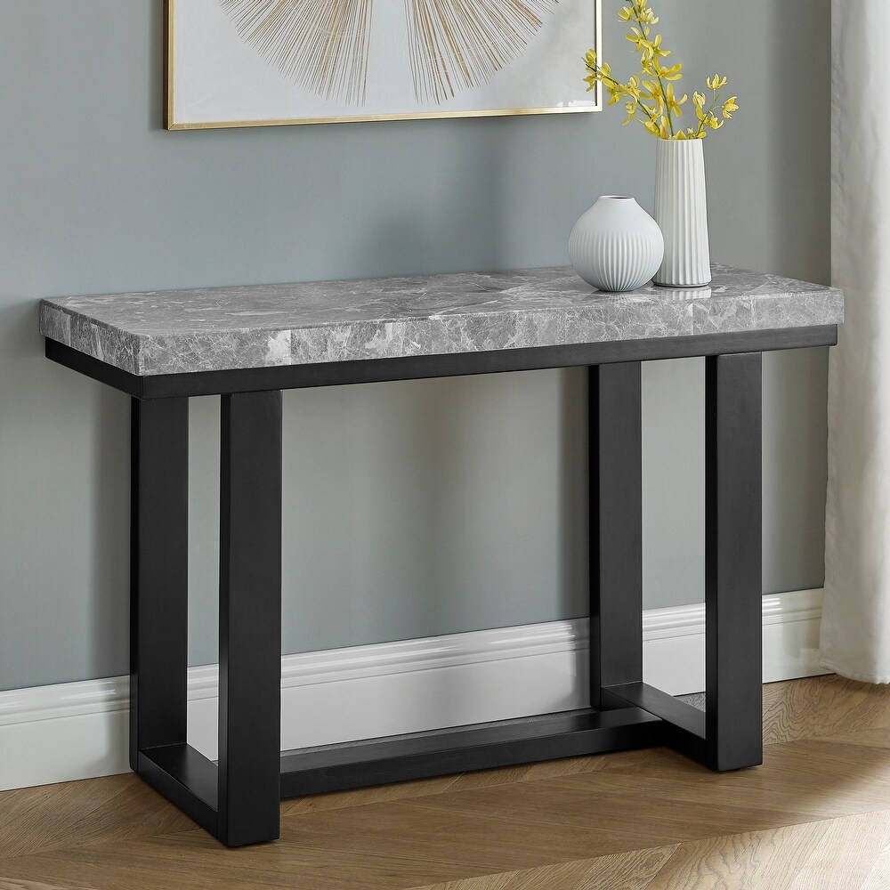 The Gray Barn Ludlow Gray Marble Sofa Table