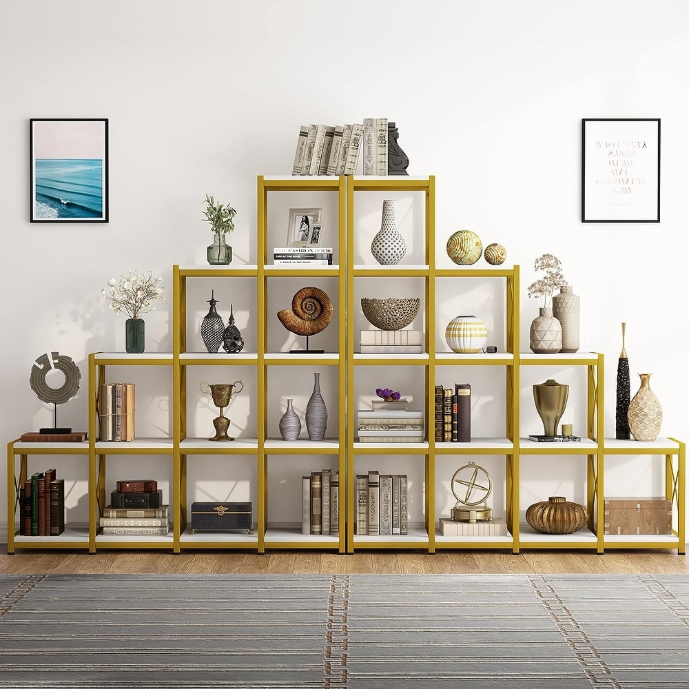 PAKASEPT 14 Shelves Bookshelf  Ladder Corner Bookshelf