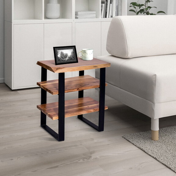 20 inches Industrial End Side Table with Artisinal...