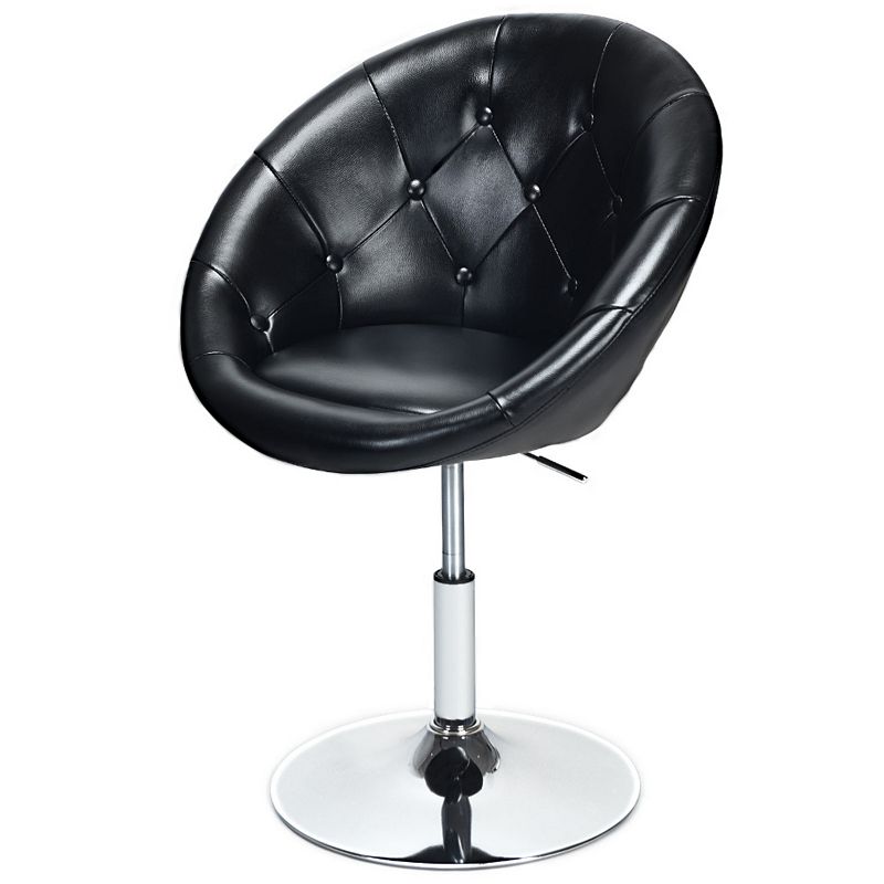 1 Piece Modern Adjustable Swivel Round PU Leather Chair