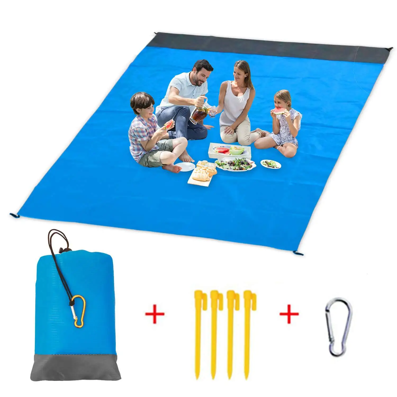 Compact Portable 3 6 Adults Sand Proof Waterproof Folding Picnic Camping Mat Beach Stuff Blanket