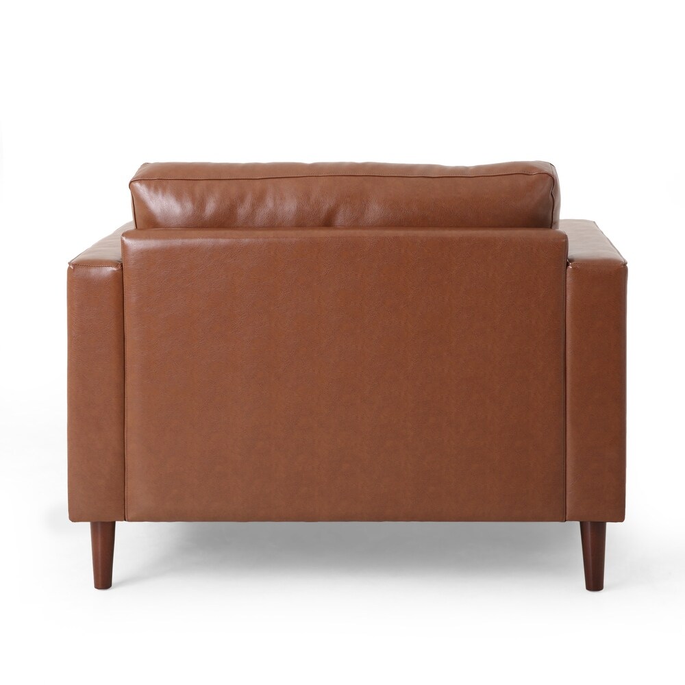 Malinta Contemporary Faux Leather Tufted Club Chair by Christopher Knight Home