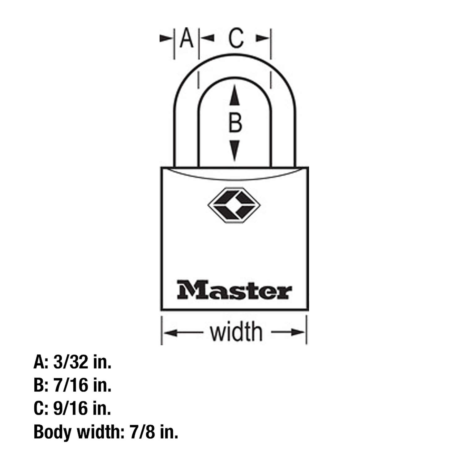 Master Lock 7/8 in. H X 7/16 in. W X 7/8 in. L Steel Key Luggage Lock Keyed Alike