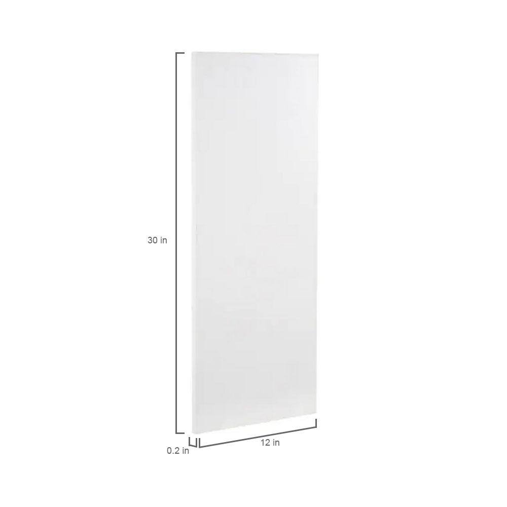 Hampton Bay Avondale Shaker Alpine White Ready to Assemble Plywood Kitchen Wall Flush End Panel (12 in. W x 30 in. H) WFEP1230