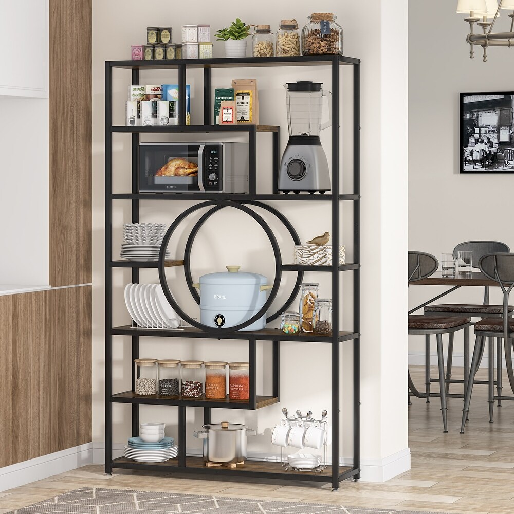 7 Tier Tall Etagere Bookcase  72\