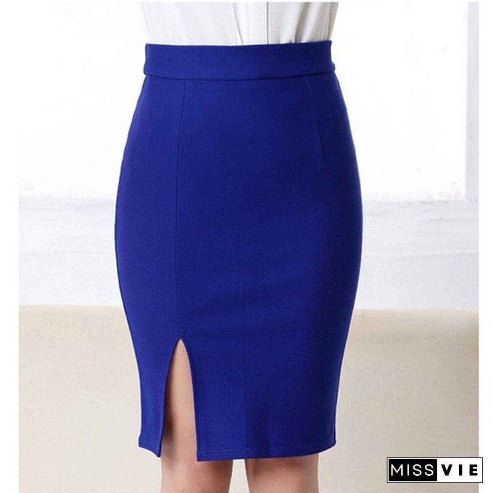 Hot Women's Bodycon High Waist Business Career Office Knee Lenght Pencil Skirt