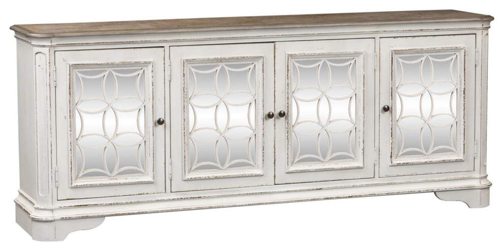 Liberty Furniture Magnolia Manor TV Console in Antique White  244 TV84   Farmhouse   Entertainment Centers And Tv Stands   by Unlimited Furniture Group  Houzz