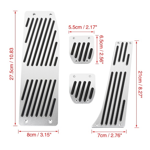 Unique Bargains Footrest Brake Pedal Pad Cover Kit For Bmw M3 E93 E46 2000 2013 Black Silver Tone 1set