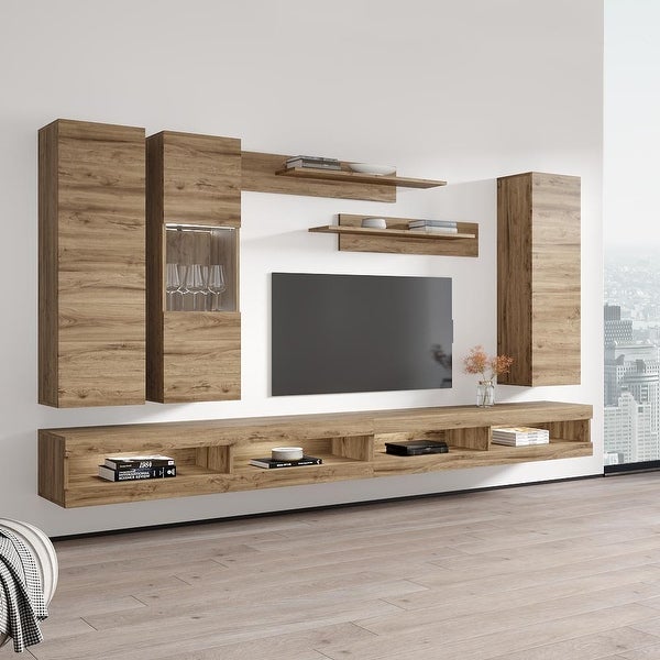 Fly EF5 34TV Wall Mounted Floating Modern Entertainment Center