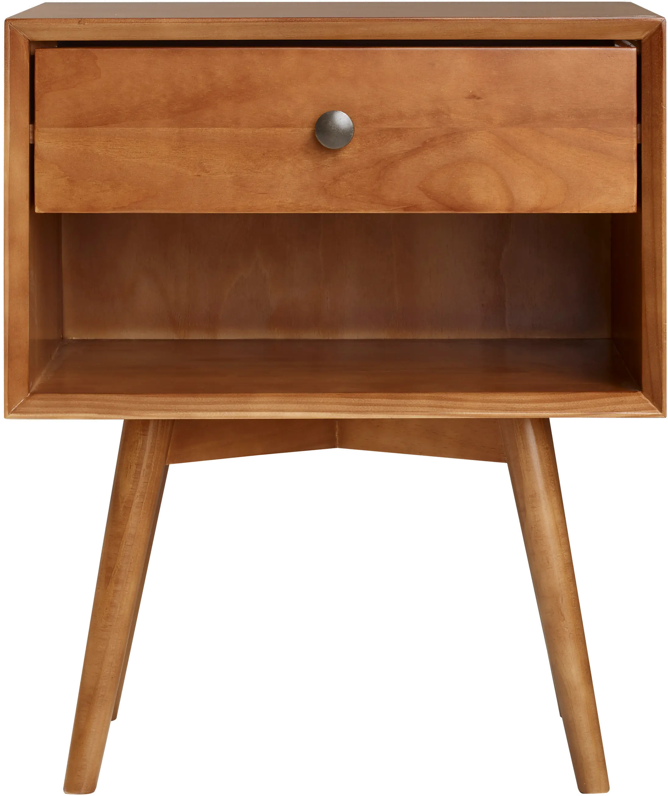 Rosie Mid Century Caramel 1-Drawer Nightstand - Walker Edison