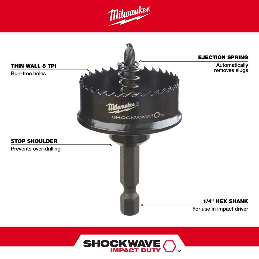 MW SHOCKWAVE Impact Hole Saw 3-Piece Set 49-22-4800 from MW