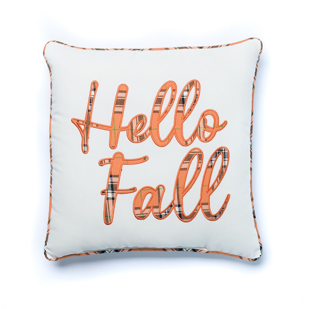 Tempo Home Hello Fall Plaid Toss Throw Pillow