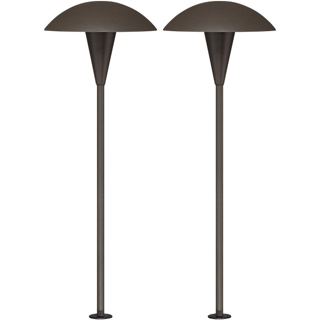 High Bronze Led Mushroom Path Lights Set Of 2