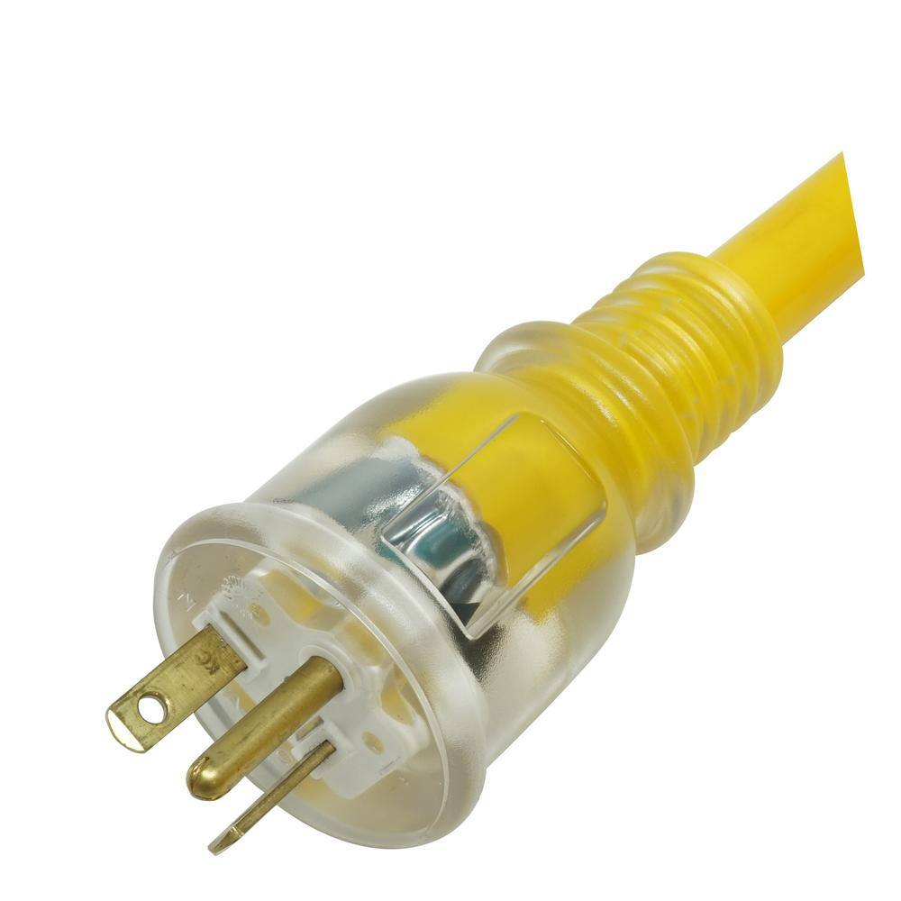 Yellow Jacket 50 ft. 103 SJTW Outdoor Heavy-Duty Extension Cord with T-Blade Power Light Plug 2991