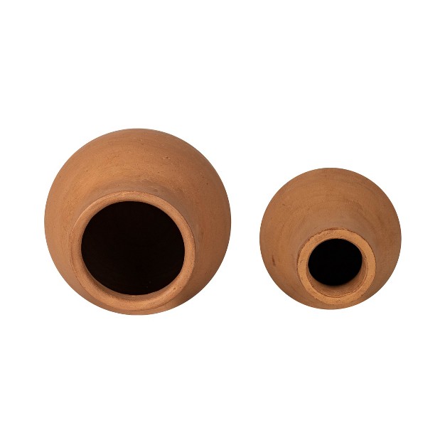 Set Of 2 Shaped Terracotta Vases Foreside Home amp Garden