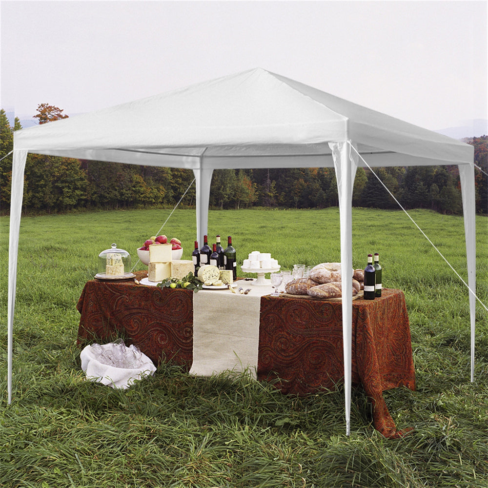 Canopy Party Tent for Outside, 10' x 10' Patio Gazebo Waterproof Tent, ZPL White Outdoor Wedding Tent(No SideWalls)