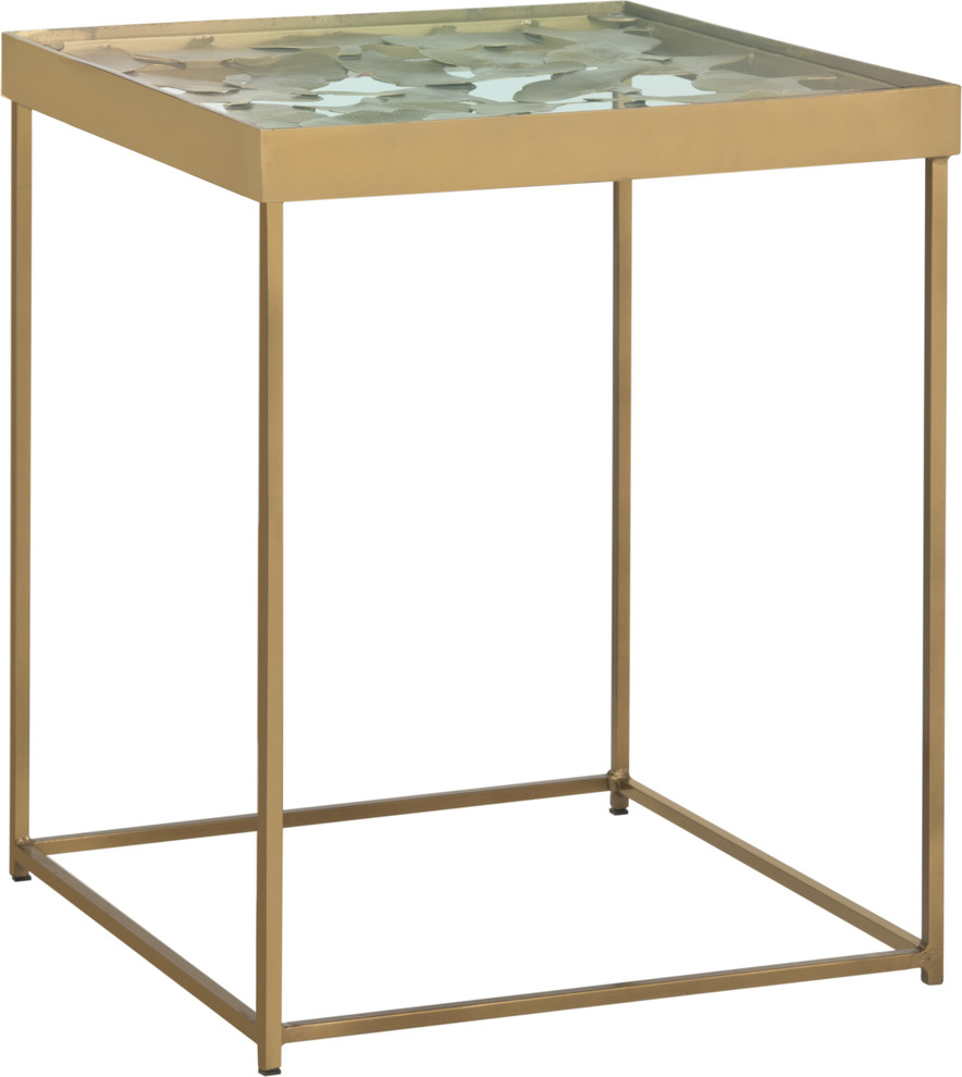 Safavieh Lilian Leaf Side Table  Antique Brass  Iron   Contemporary   Side Tables And End Tables   by Safavieh  Houzz