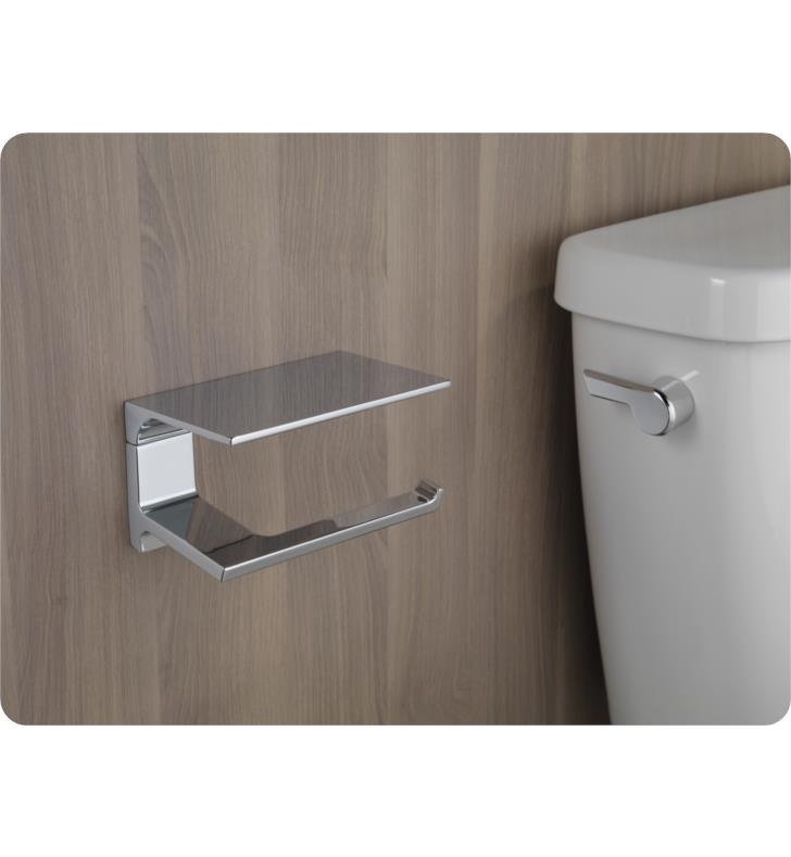 Delta Pivotal Tissue Holder with Shelf， Polished Nickel