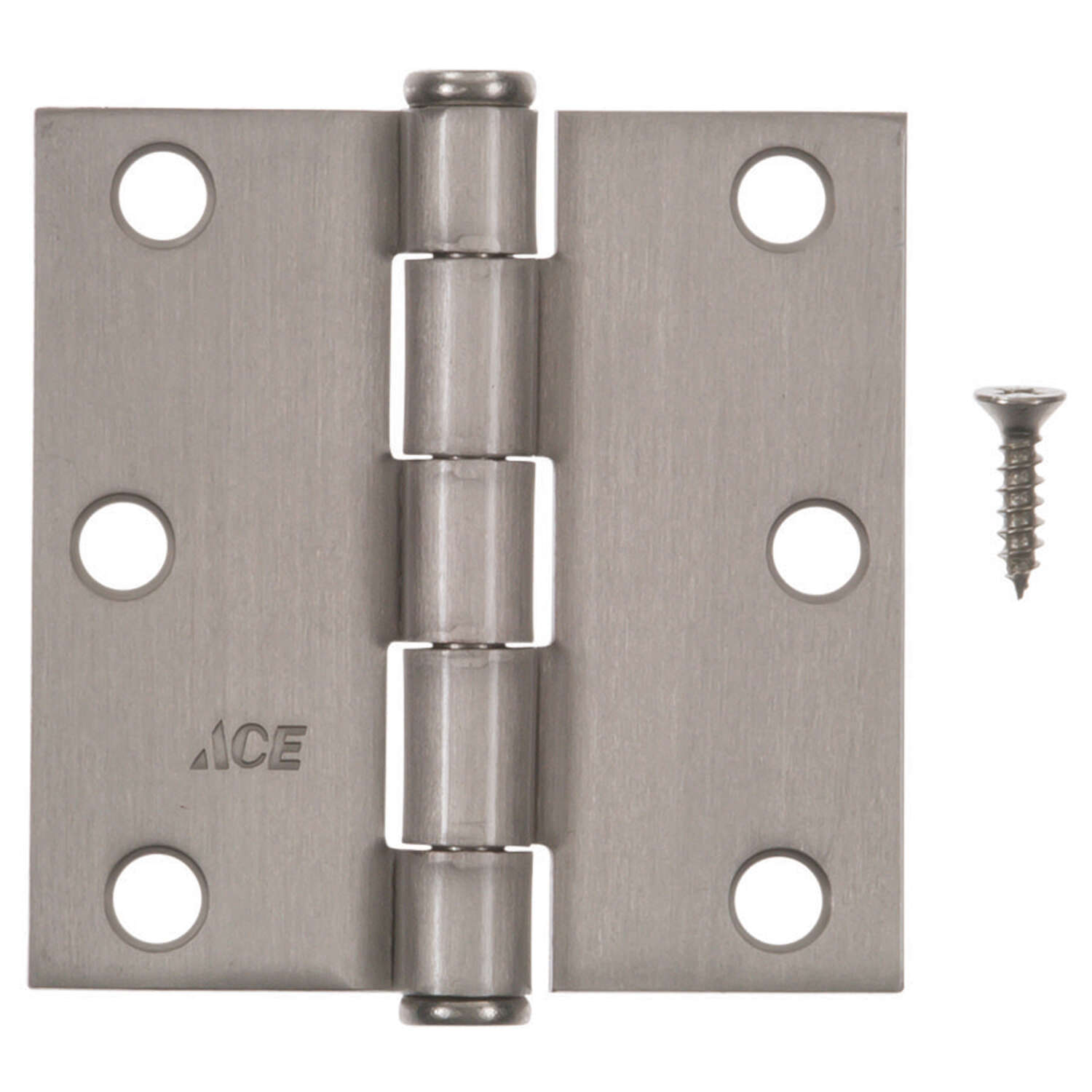 Ace 3 in. L Satin Nickel Door Hinge 3 pk