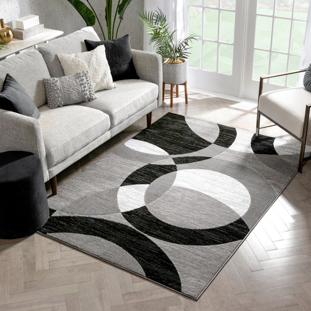 Well Woven Casual Modern Styling Shapes Circles Area Rug