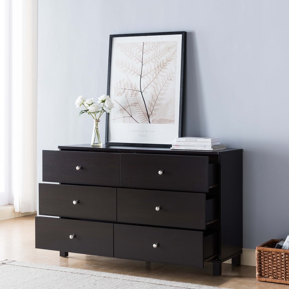 6 Drawer Dresser wtih Cutout Curved Handle