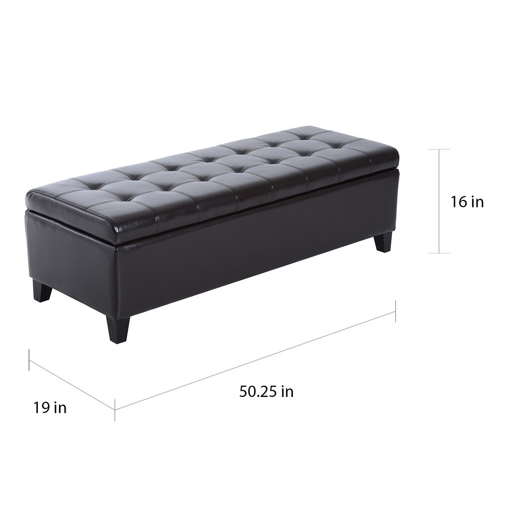 51 inch PU Leather Tufted Storage Ottoman Bench   19*50.25*16