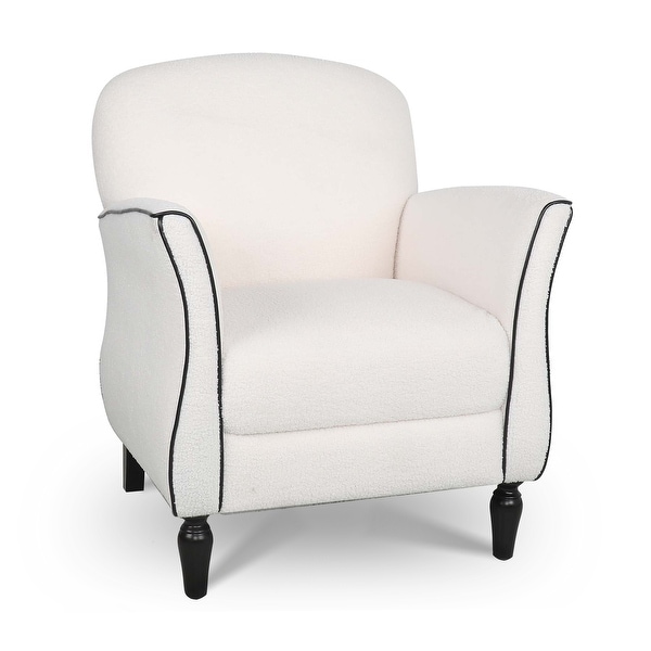 Accent Chair Armchair with Wood Legs， Fabric Upholstered Accent Chairs for Living Room Bedroom