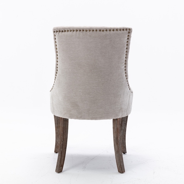 Ultra Side Fabric Dining Chair with Neutrally Toned Solid Wood Legs