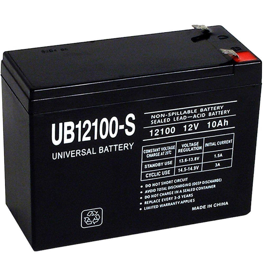 UPG 12-Volt 10 Ah F2 Terminal Sealed Lead Acid (SLA) AGM Rechargeable Battery UB12100-S