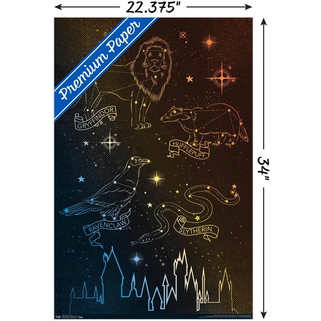 Trends International The Wizarding World Harry Potter Houses In The Stars Unframed Wall Poster Prints