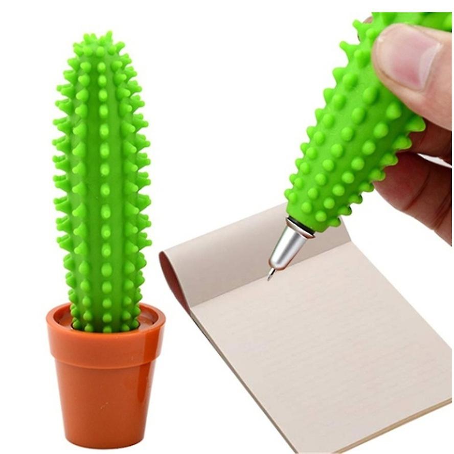 1 Pc Cactus Pen Ballpoint Pen Gifts for Student Office School Supplies (Black)