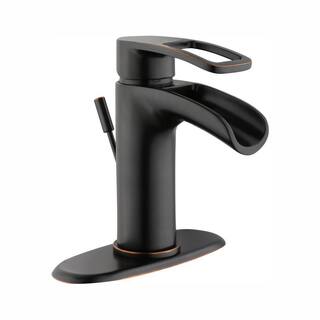 Glacier Bay Kiso Single Hole Single-Handle Low-Arc Bathroom Faucet in Bronze HD67733W-6027D