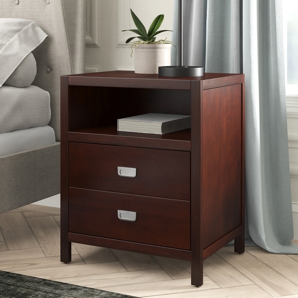 Homylin 22.3 in. Rectangle Wood End Table with a Drawer