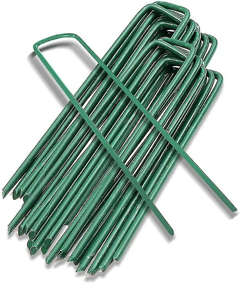 Garden Stakes Tent Fixing Stakes Ground Stakes Garden Pegs Gardening Staples(20pieces， Green)