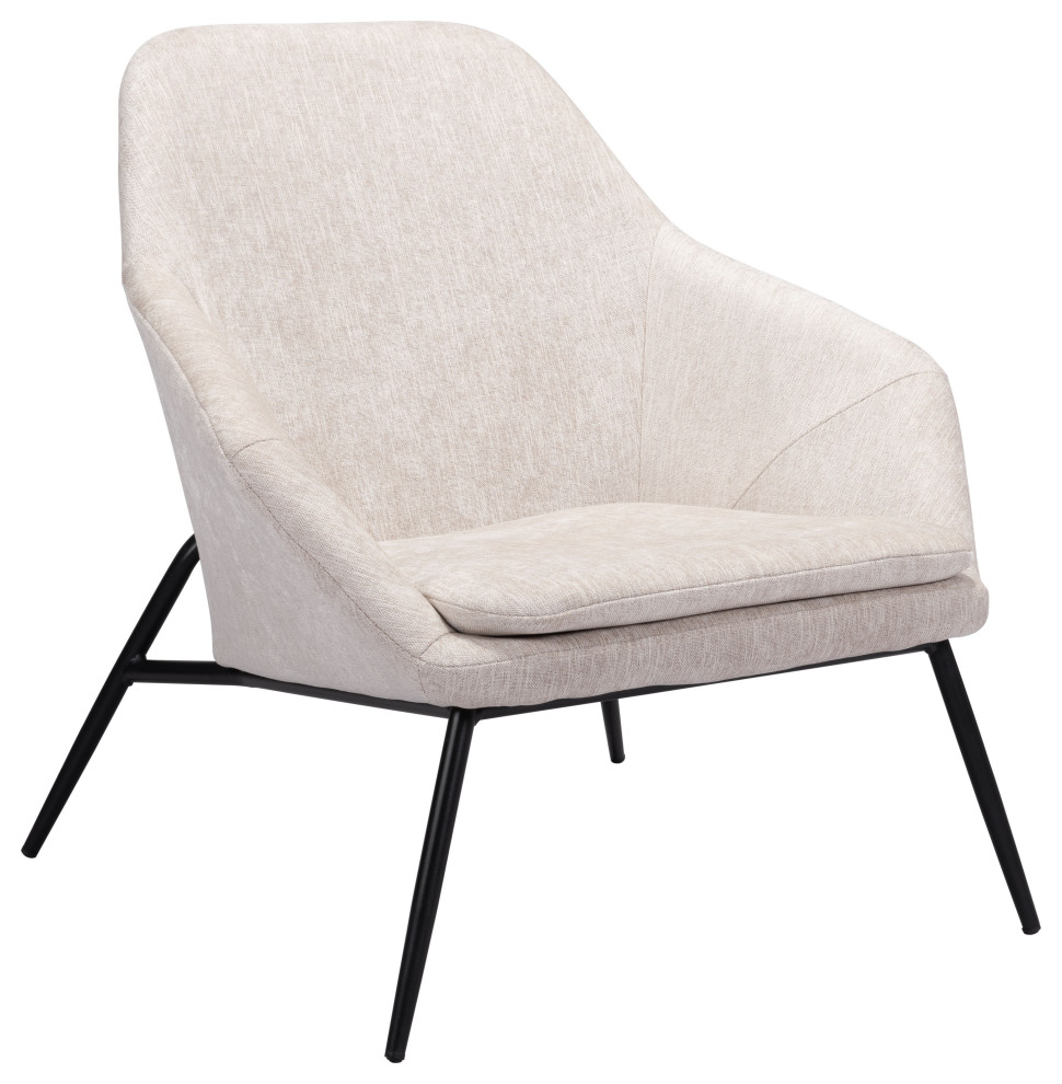 Manuel Accent Chair Beige   Midcentury   Armchairs And Accent Chairs   by BisonOffice  Houzz