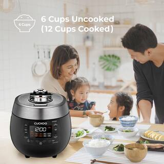 Cuckoo 6-Cup Black Twin Heating Pressure Rice Cooker CRP-RT0609FB