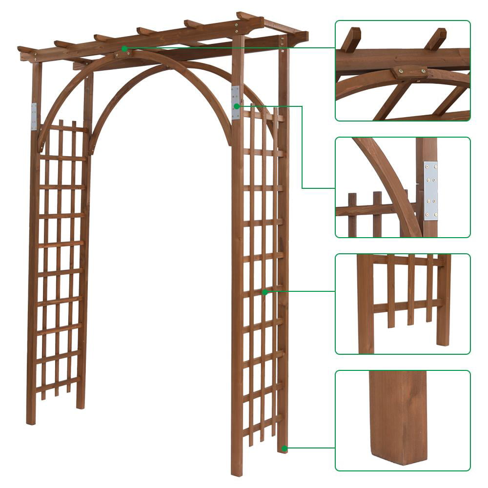 SalonMore Garden Arbor Wooden for Climbing Plants Dark Brown